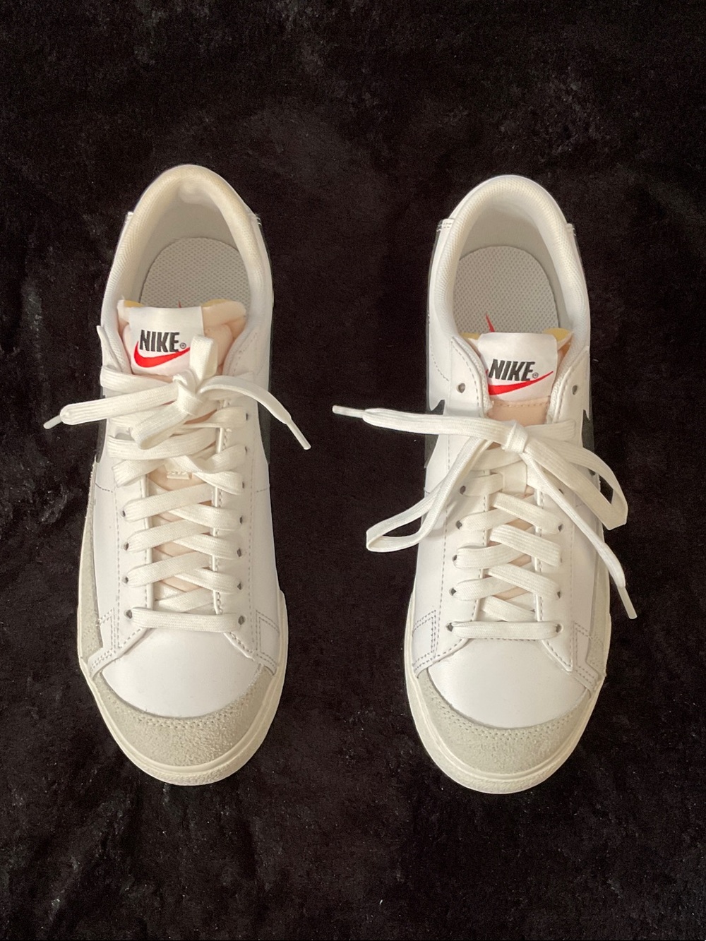 Nike Women's White Sneakers with thick platform soles